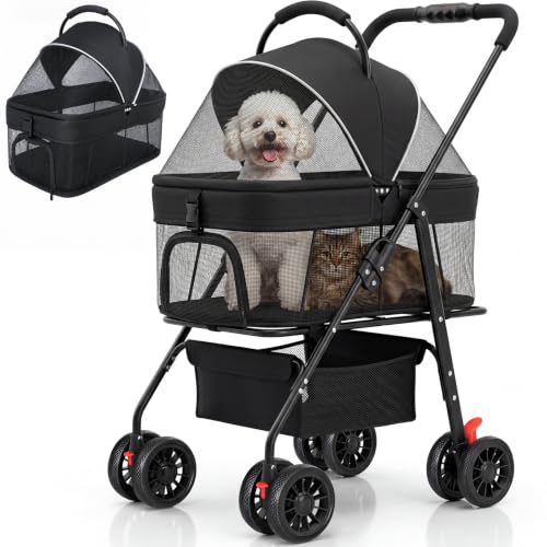 Dog Stroller for Small Dogs (Natural Black)