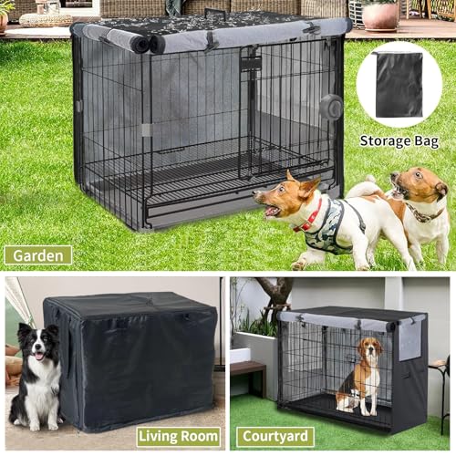 Dog Crate Cover 42 Inch 1200D Built (Black / 42.1"x 28.1" x 30")