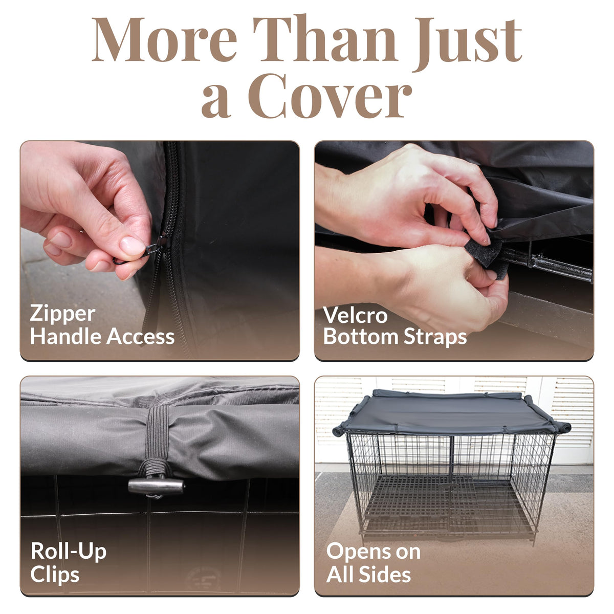 Dog Crate Cover 42 inch (Black / 42.0"L x 28.0"W x 30.0"H)