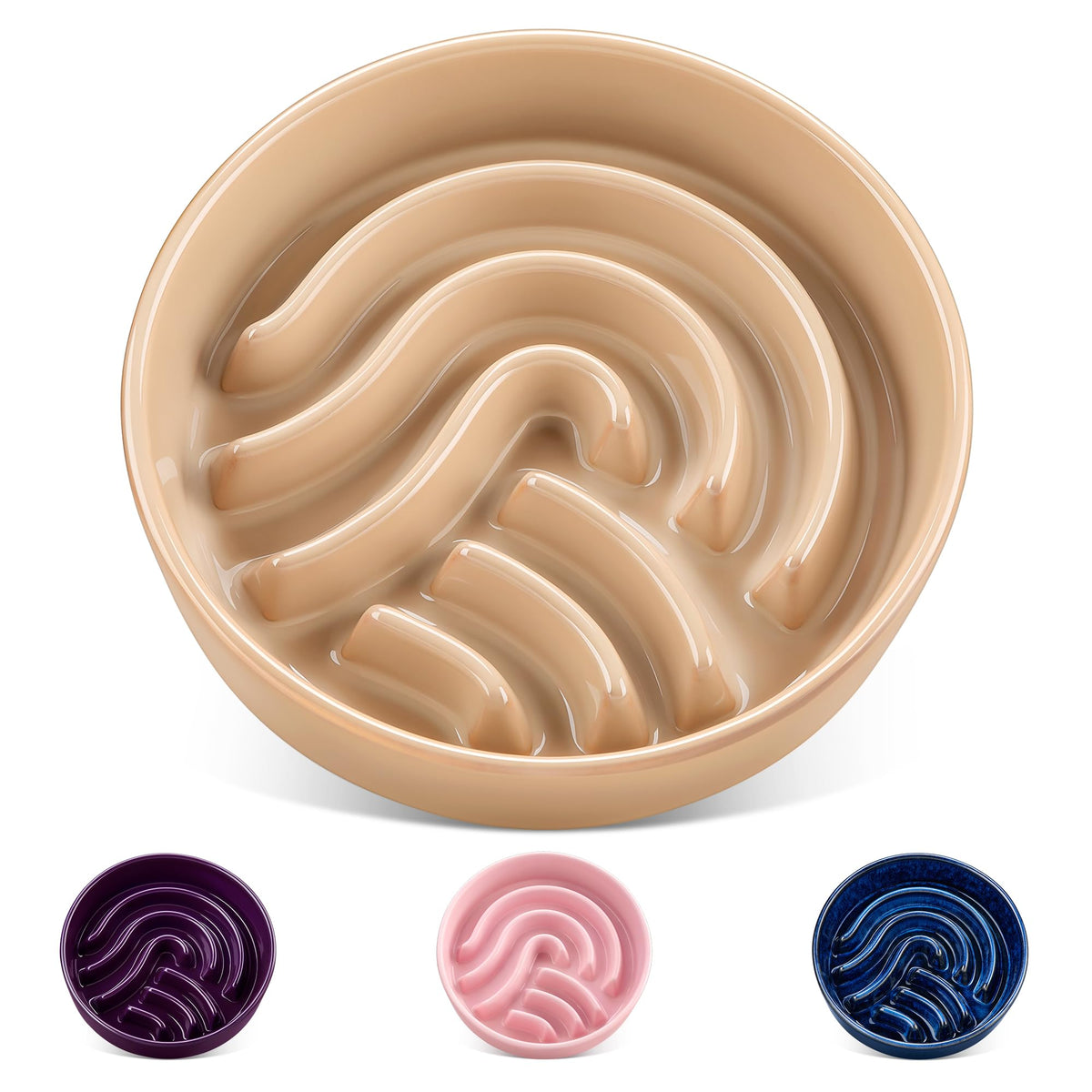 Slow Feeder Dog Bowl (Brown / 1.5 Cups)