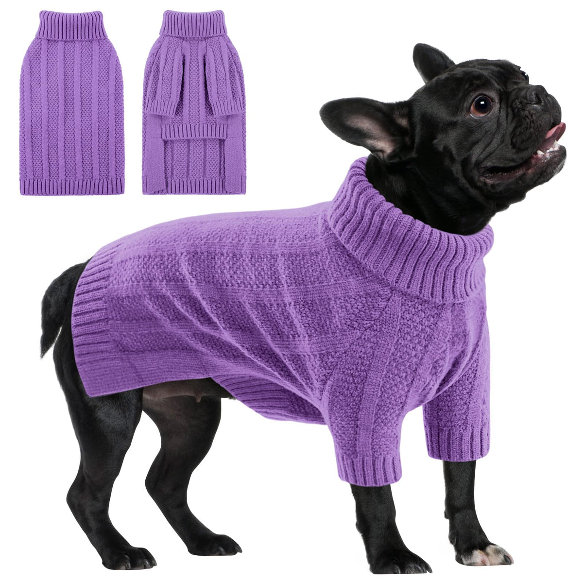 Dog Sweaters for Medium Dogs Girl Boy (Medium / Purple)