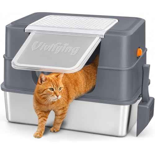 Stainless Steel Litter Box (Dark Gray)