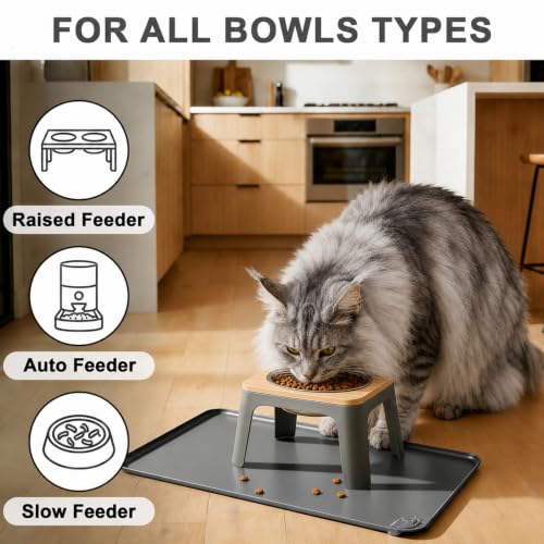 Silicone Pet Feeding Mat (Gray / 19"L x 12"W)
