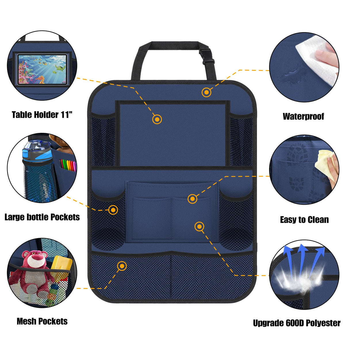 Backseat Car Organizer w (Blue)