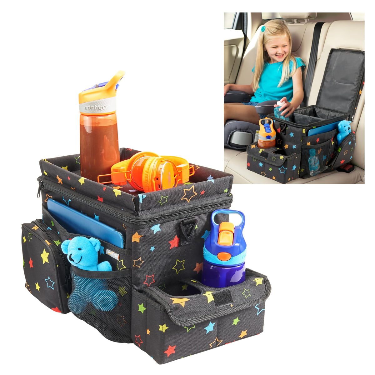 CarHop Car Caddy Organizer With Cooler and Cup Holders (Stars)