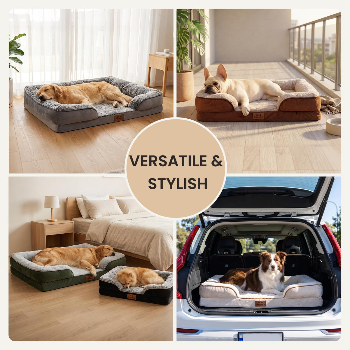 Orthopedic Extra Large Dog Bed (Grey / 44.0" L x 31.5" W x 7.5" Th)