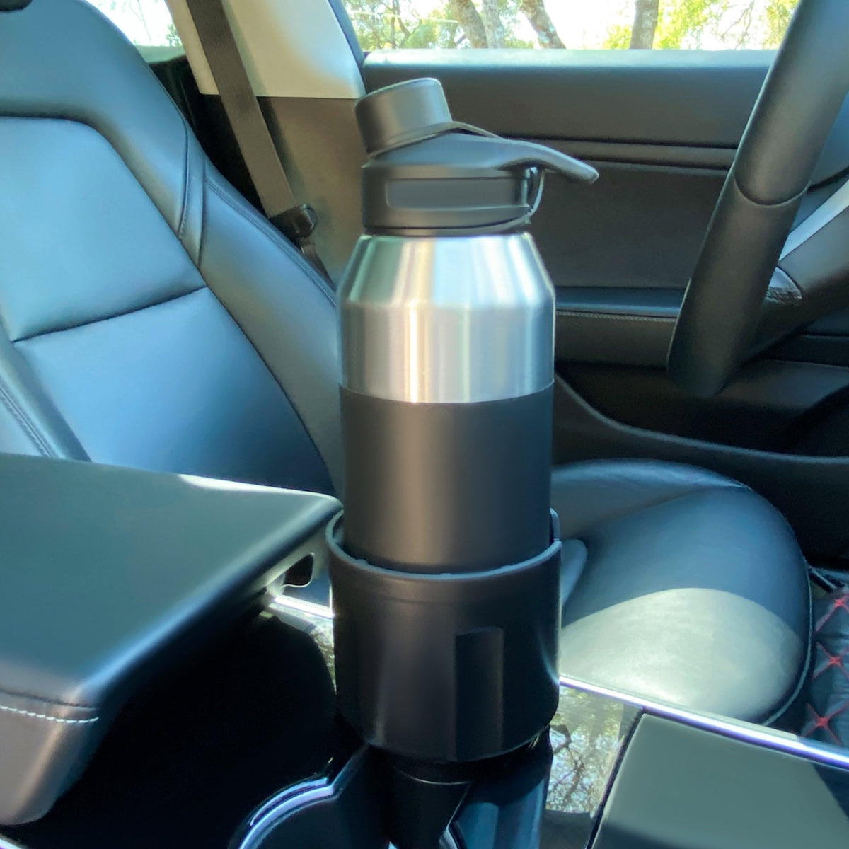 Car Cup Holder Expander (Holds 18-40 oz (Standard Base) / Black)