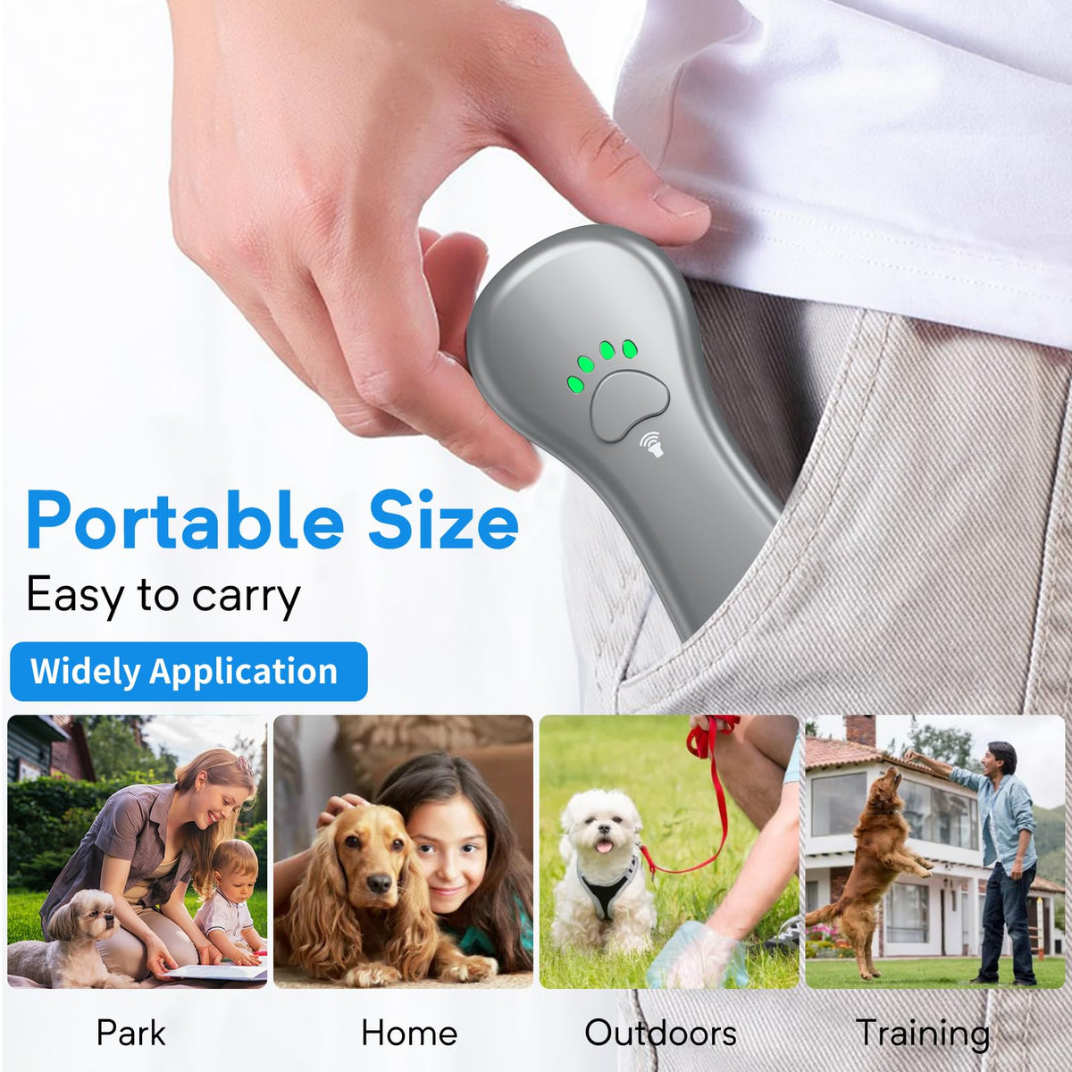 Anti Barking Device Dog Barking Control Devices Rechargeable Ultrasonic Dog Bark Deterrent up to 16.4 Ft Effective Control Range Safe for Human & Dogs Portable Indoor & Outdoor Grey (Grey)