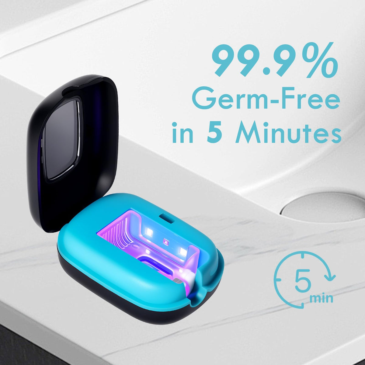 UV Toothbrush Sanitizer Cover (Black-Blue)