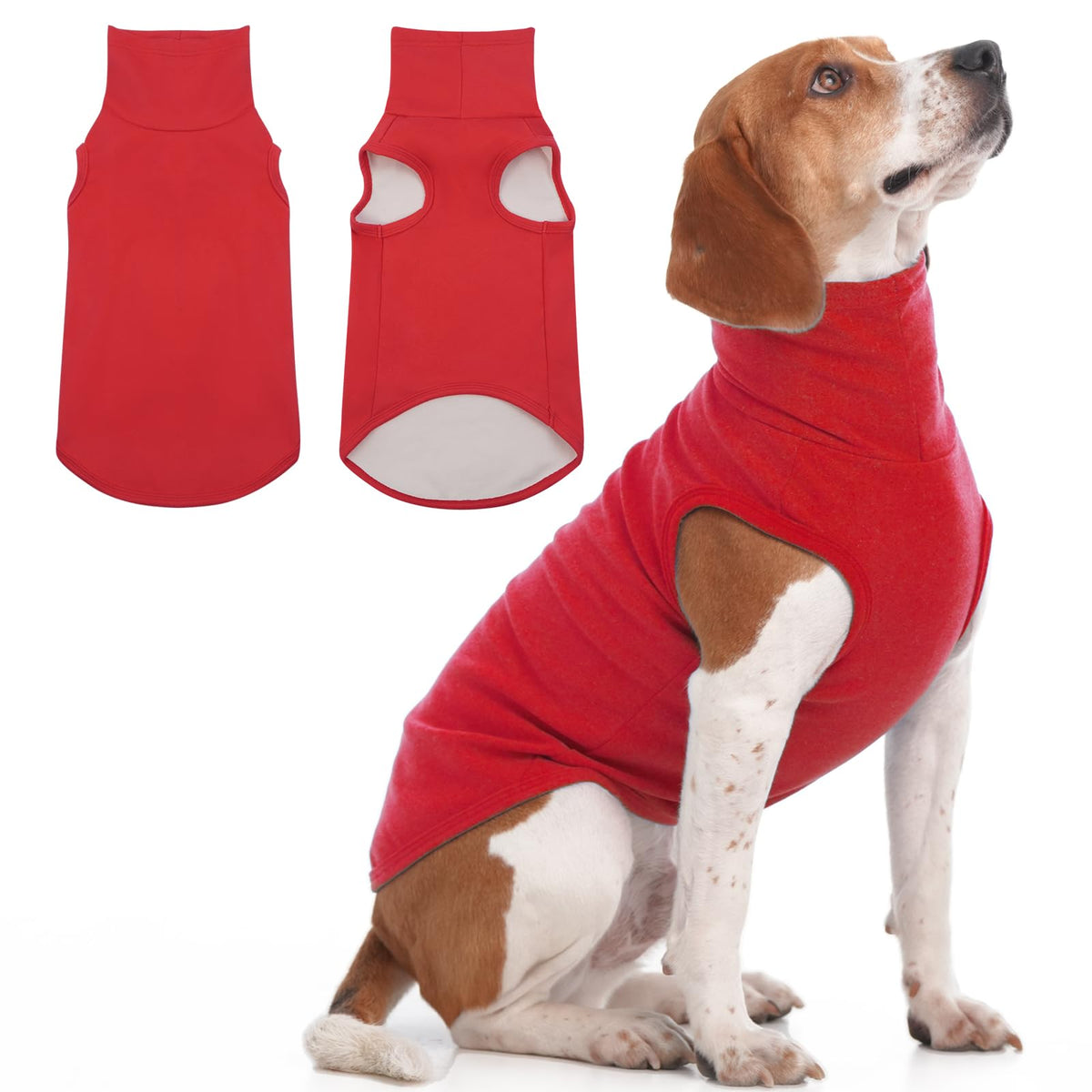 Dog Fleece Vest Sweater (Large / Red)