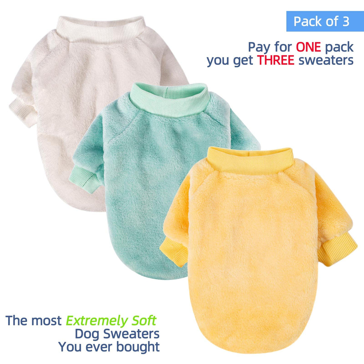 Dog Sweaters 3 (Beige,Light green,Yellow / XX-Large)