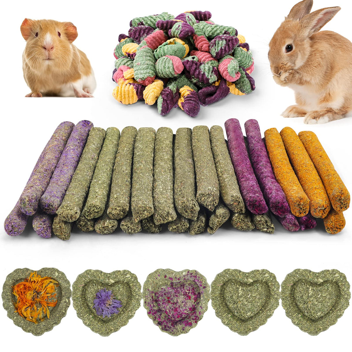 Rabbit Chew Toys Teeth Timothy Hay Sticks (36Pack-sticks Set)
