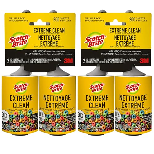 Extreme Clean Lint Roller (4 Rollers, 400 Sheets)