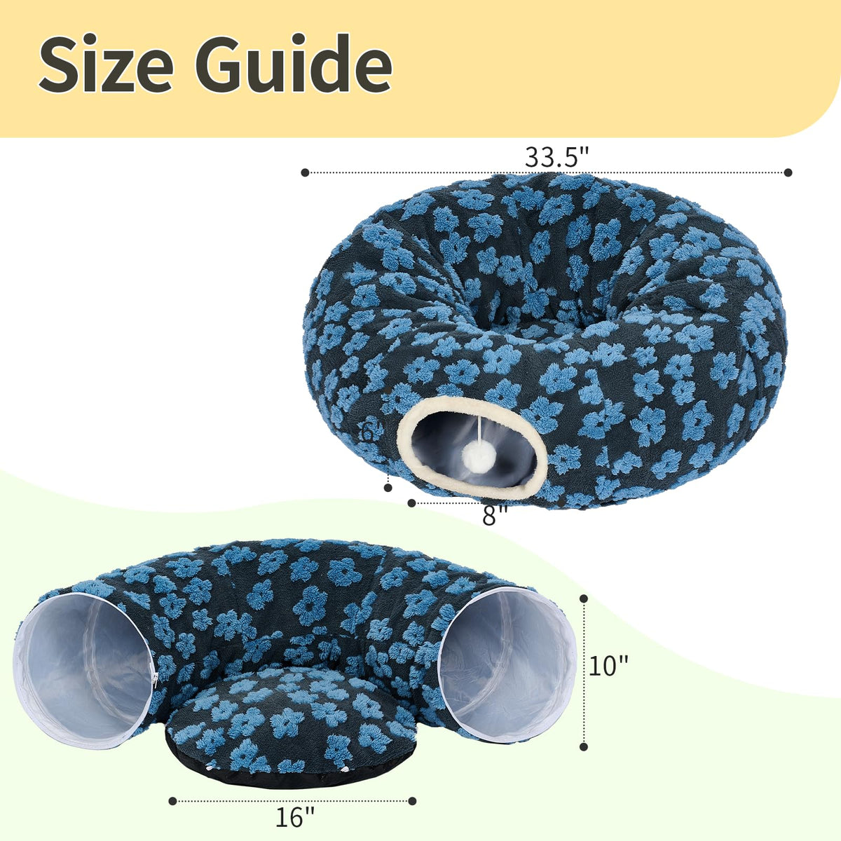 Cat Tunnel Bed with Soft Cushion for Indoor Cats and Kittens