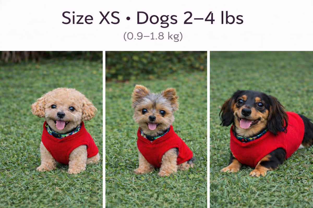 Dog Fleece Vest Sweater with Leash Ring (XS (2-4lbs) / Red)