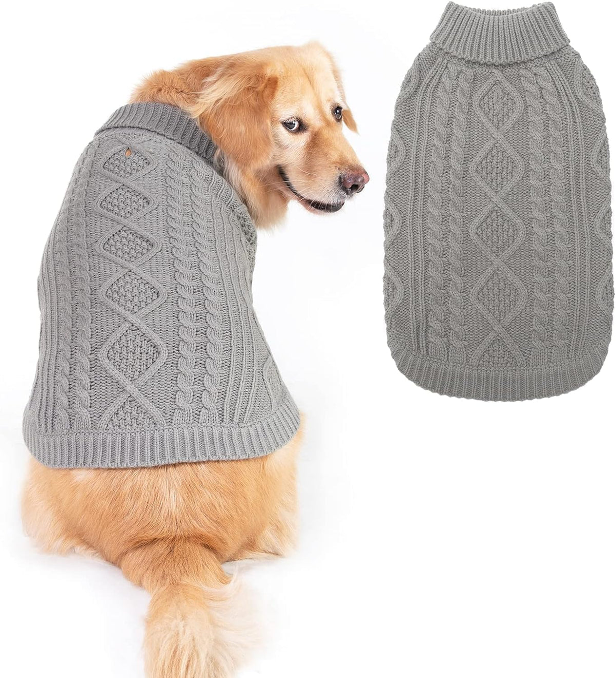 Dog Sweater for Medium Large Dogs (Grey / Medium/Large)