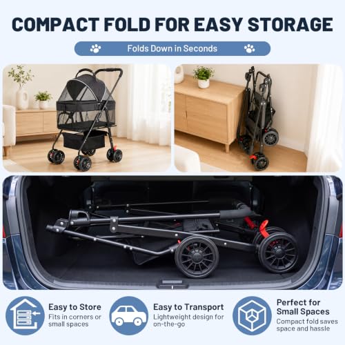 Dog Stroller for Small Dogs (Natural Black)