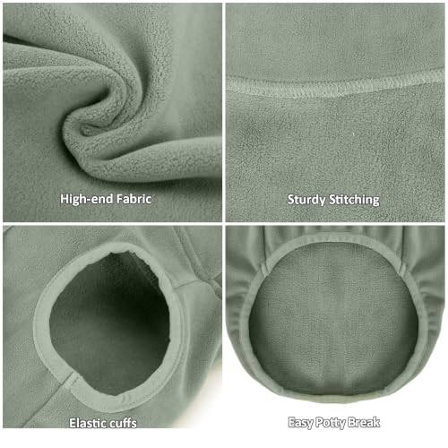 3 Pack Fleece Dog Sweaters for Small Dogs (Lt Blue+Olive+Brown / X-Small)