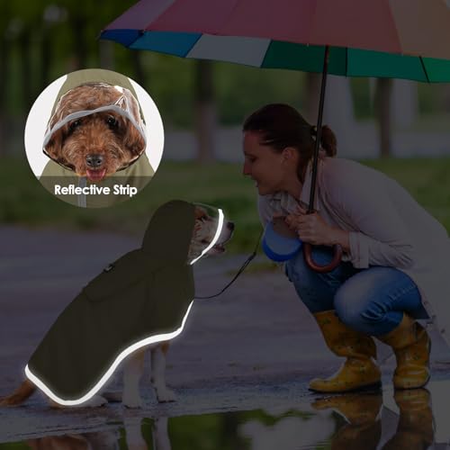 Dog Raincoat Ultra Lightweight Rain Jacket (2X-Large / Army Green - Ultra Light)