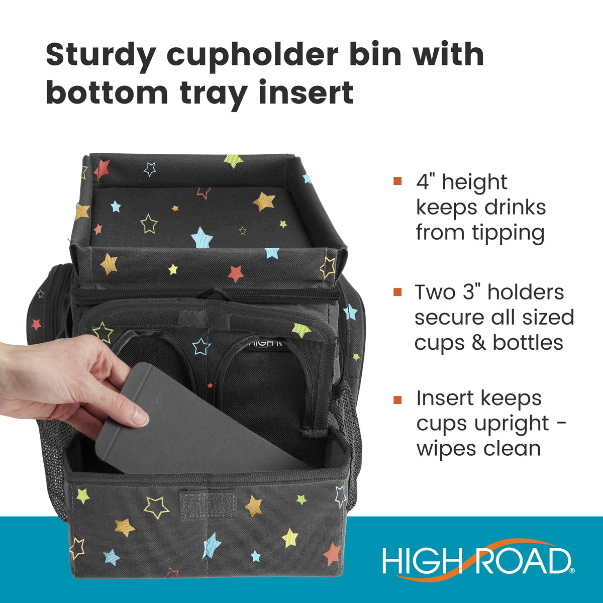 CarHop Car Caddy Organizer With Cooler and Cup Holders (Stars)