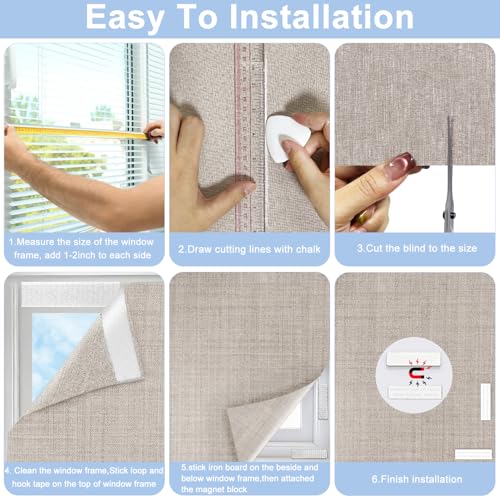 100% Blackout Linen Curtains for Bedroom 57x78Inch (Khaki / 78"W x 57"L (Pack of 1))