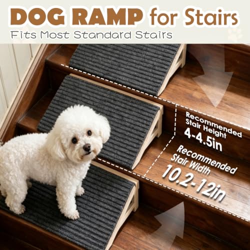Dog Stairs Ramp for Small & Aged Dogs (Fixed / 1 PACK-FIX 13.8"Lx10.2"Wx4.3"H)