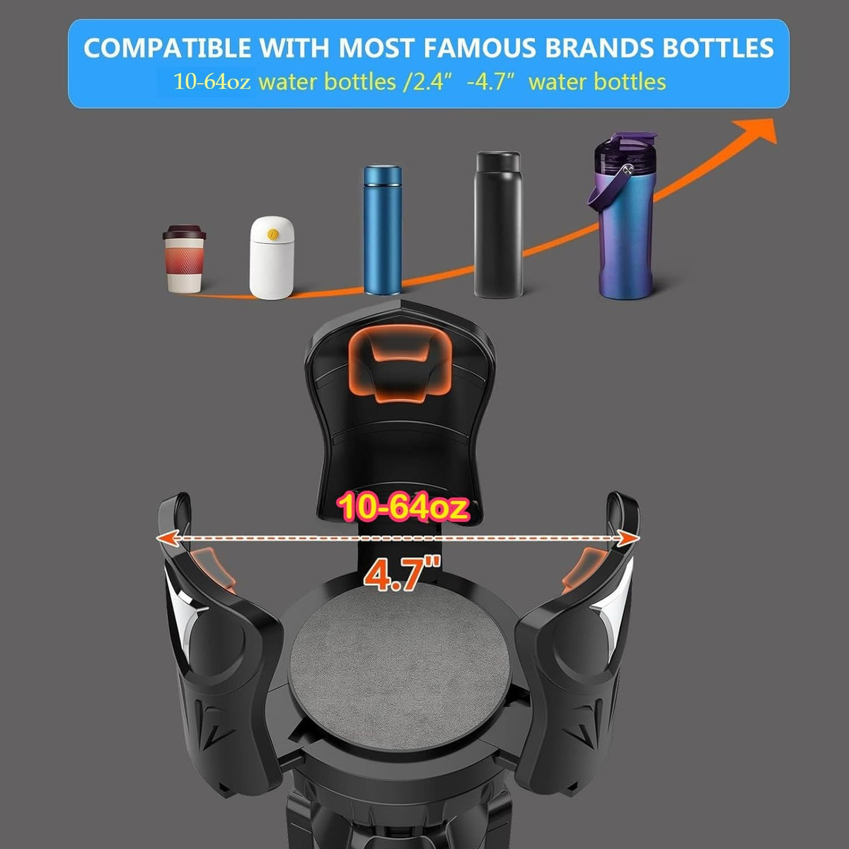 Cup Holder Expander for Car (Silvery)