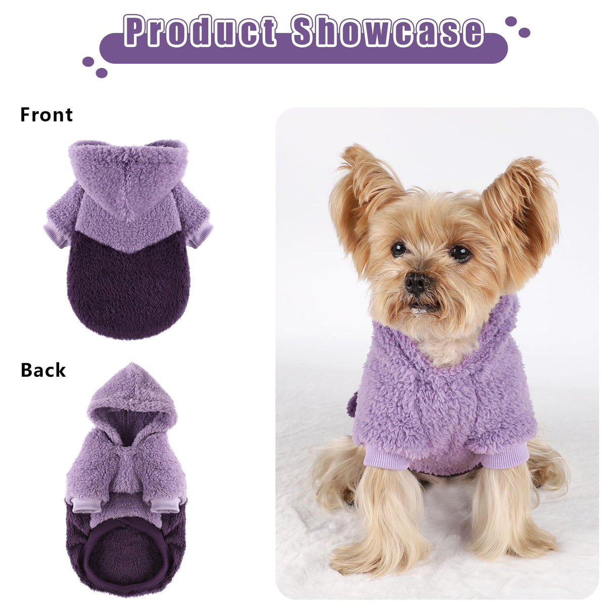 Dog Sweaters for Small Dogs (Medium (Chest 16.1in) / Purple)