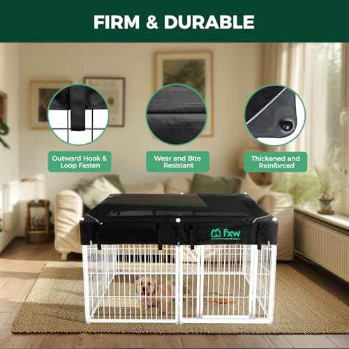 Homeplus Indoor Dog Playpen with Mesh Top Cover (White / 32"H)