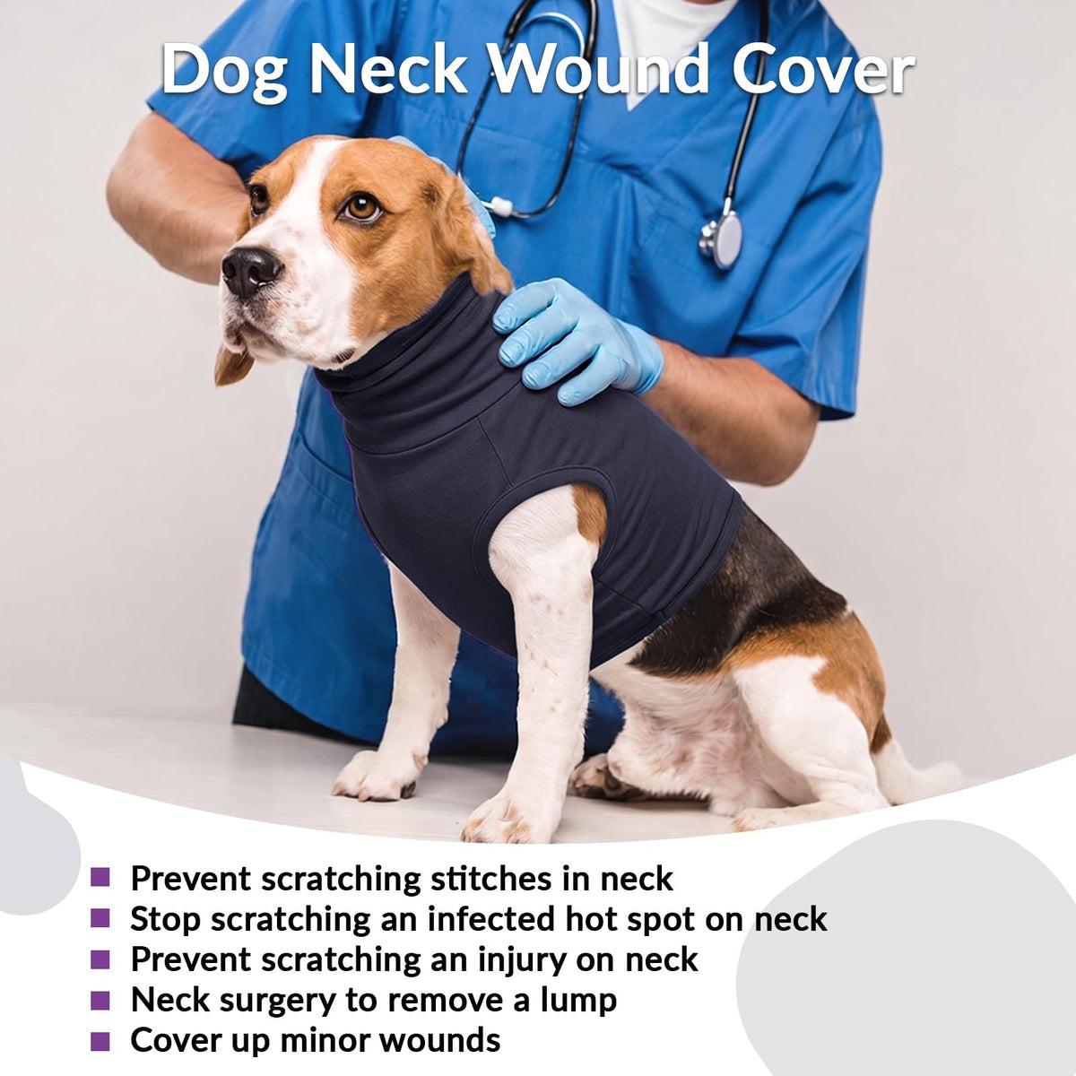 Dog Neck Wound Cover (DeepBlue / 2XL(Chest: 31.1"))