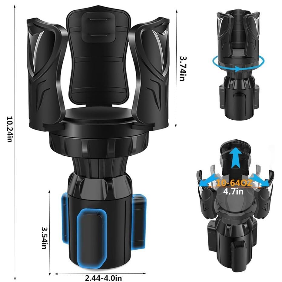 Cup Holder Expander for Car (Black)