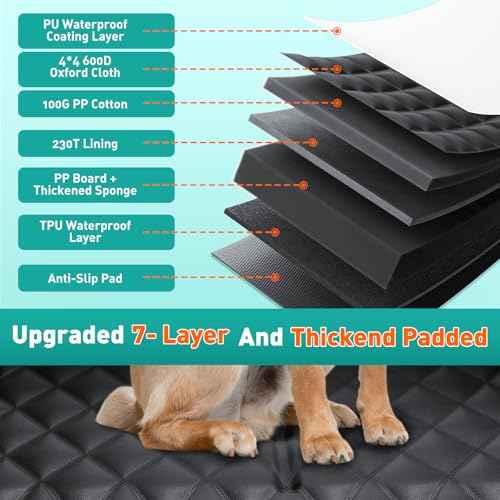 Dog Car Seat Cover for Back Seat (Thick Black / L - For Cars/SUV/ Sedans/MPV)
