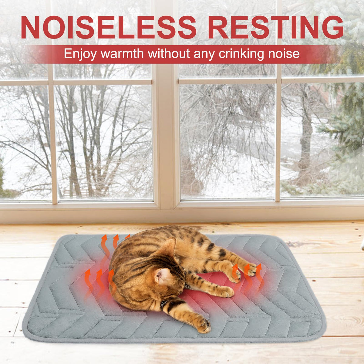 Self Warming Cat Mat (Light Grey / 45.0"L x 28.0"W x 0.2"Th)