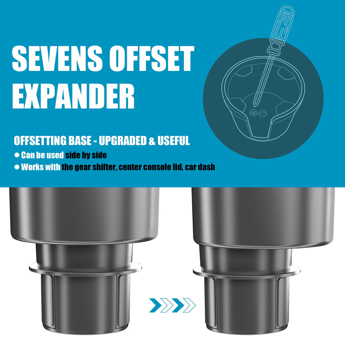 Car Cup Holder Expander for 32 (Large*1 / Silver)