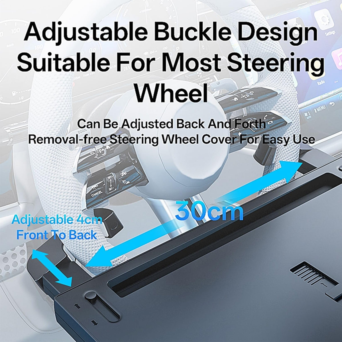 Steering Wheel Tray Desk with Expandable Trays (10.3" *26.2")