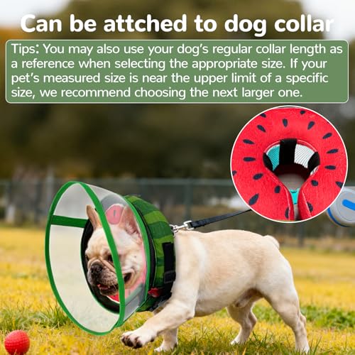 Inflatable Dog Cone Collar with Anti (Watermelon / L(Neck:12-15.5''))