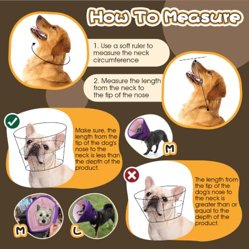 Dog Cone Collar After Surgery (Purple / S(Neck Girth:9.45"-11.81"))