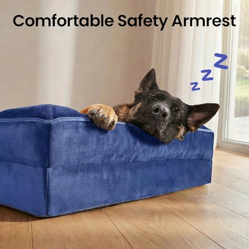 Orthopedic Extra Large Dog Bed Couch (44" x 29" x 7" / 05-Blue)
