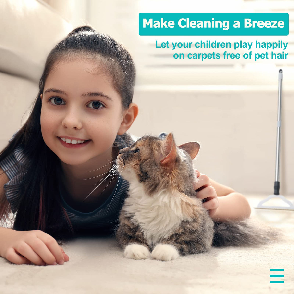 Carpet Rake for Pet Hair Removal