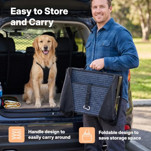 Foldable Dog Steps for Car SUV (Standard 17"W with Net Guard)