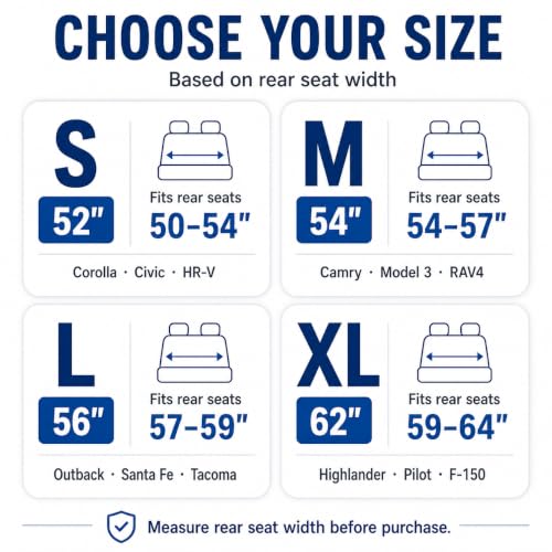 Back Seat Cover for Dogs (Full Bench / Small (52" W))