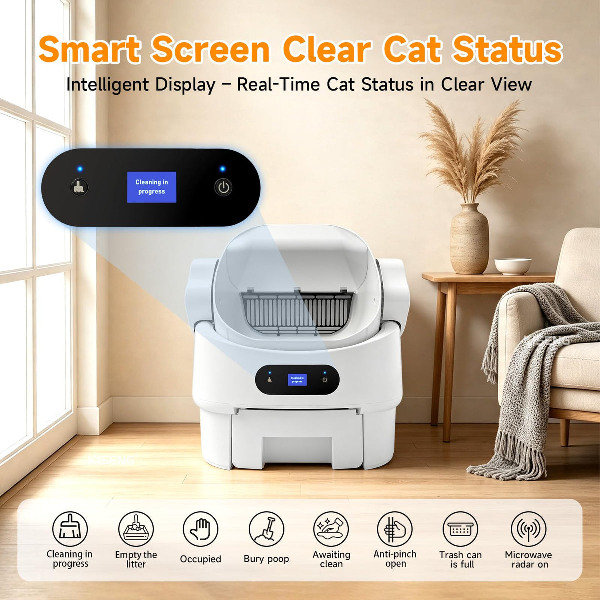 Automatic Cat Litter Box (White)