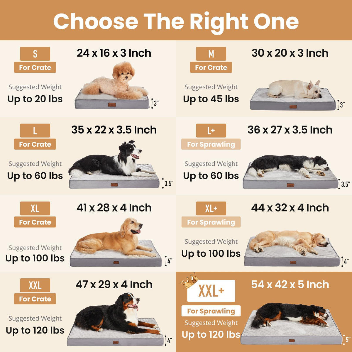 Orthopedic Giant XXXL Dog Bed (54" x 42" x 5" (For Sprawling) / 01-Gray)