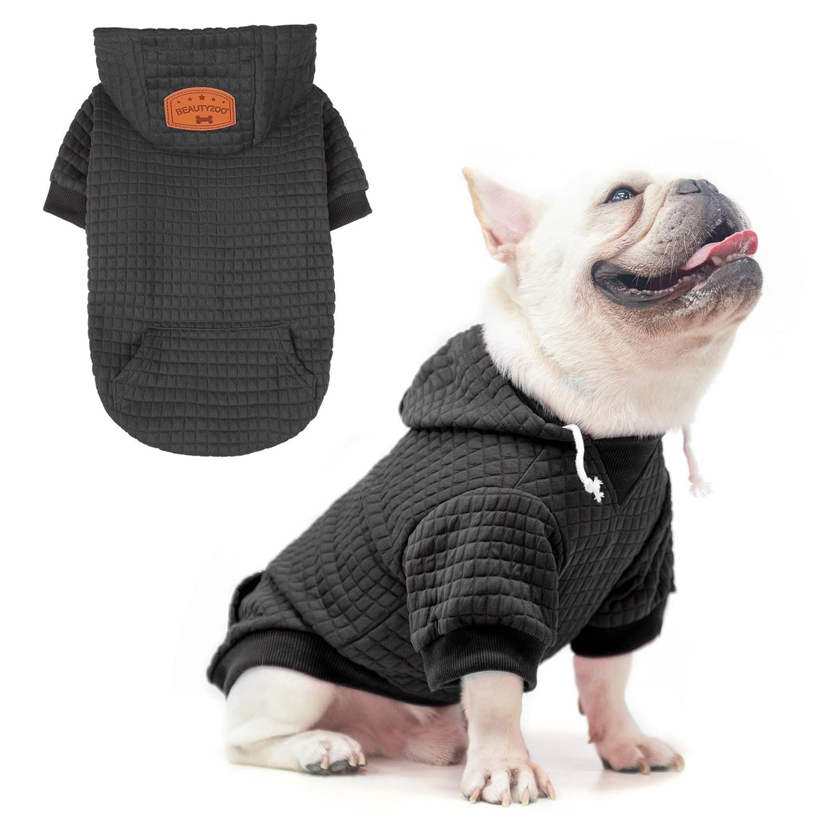 Dog Hoodies Sweater for Medium Dogs (Black / M (Back: 16",Chest: 22", Neck: 13"))