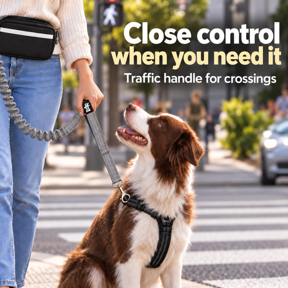 Dog Running Leash Hands Free (Silver)