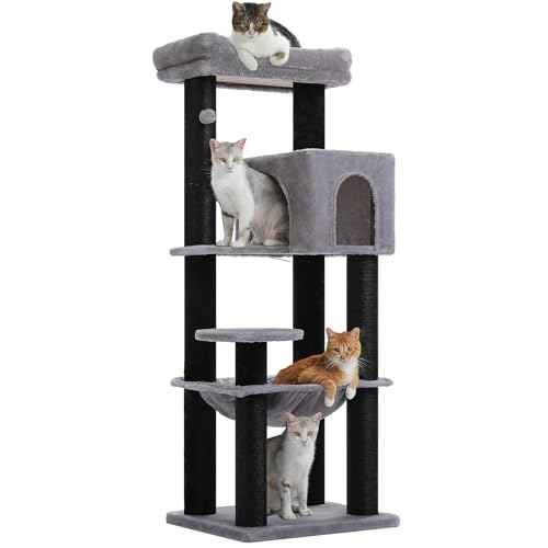 57.8" Heavy Duty Cat Tree for Maine Coon (Black&Grey / 57.8in)