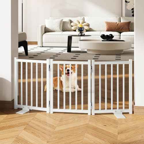 Short Dog Gate Indoor (White / 3 Panel-16''H, Up to 37’’ W)