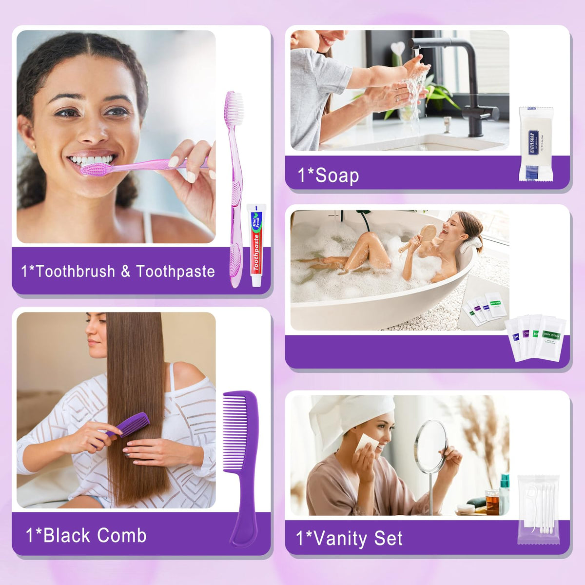 5 Kits Travel Toiletry Kit Bulk (pack of 5)