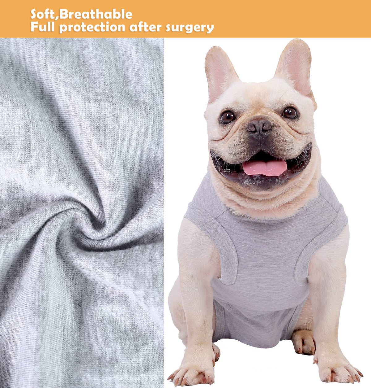 Dog Surgery Recovery Suit (M(Back12 - 14" Chest 17 - 20" Weight16 - 24lb) / Grey)