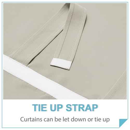 Blackout Curtain Privacy Window Drape for Living Room Bedroom Door (Natural / 36"W x 80"L (Pack of 1))